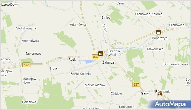 mapa Żółkiewka-Osada, Żółkiewka-Osada na mapie Targeo