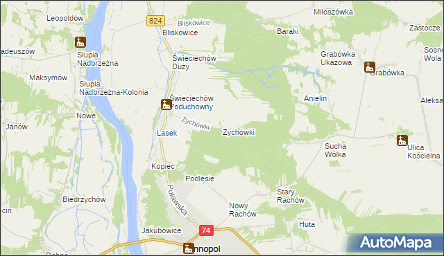 mapa Zychówki, Zychówki na mapie Targeo
