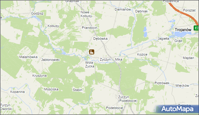 mapa Życzyn, Życzyn na mapie Targeo