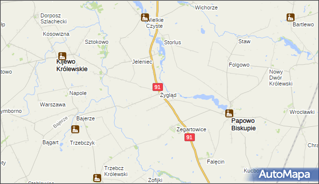 mapa Żygląd, Żygląd na mapie Targeo