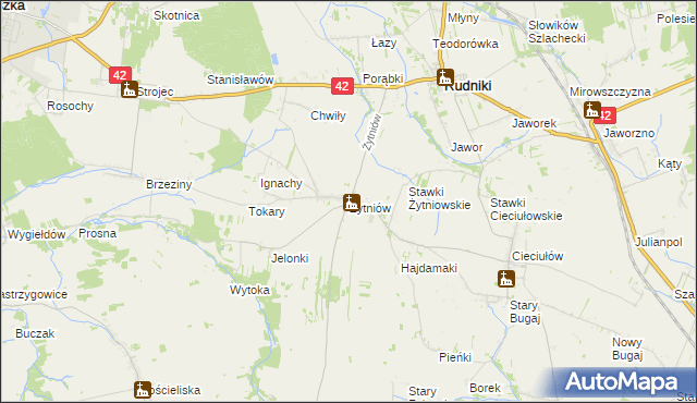mapa Żytniów, Żytniów na mapie Targeo