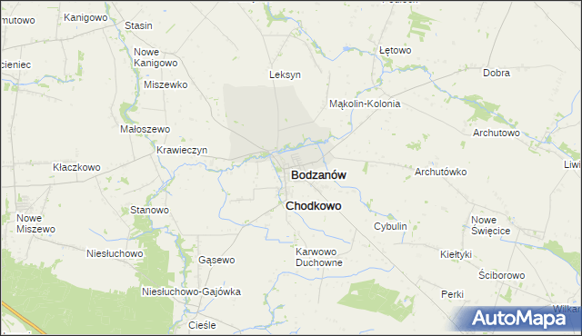 mapa Bodzanów powiat płocki, Bodzanów powiat płocki na mapie Targeo