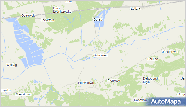 mapa Ostrówiec gmina Sadki, Ostrówiec gmina Sadki na mapie Targeo