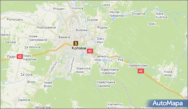 mapa Czerwony Most, Czerwony Most na mapie Targeo