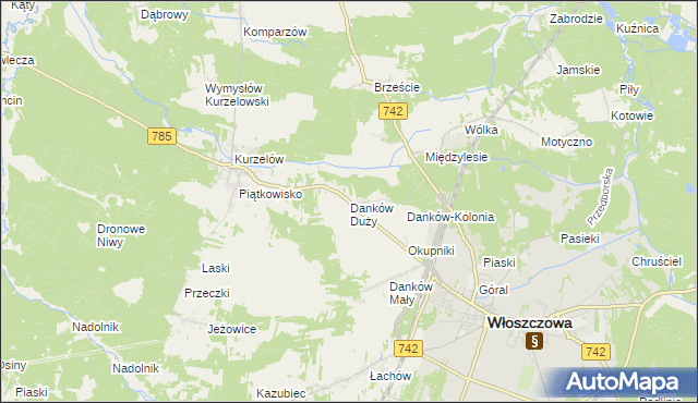 mapa Danków Duży, Danków Duży na mapie Targeo