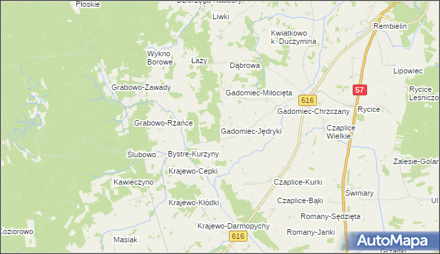mapa Gadomiec-Jędryki, Gadomiec-Jędryki na mapie Targeo
