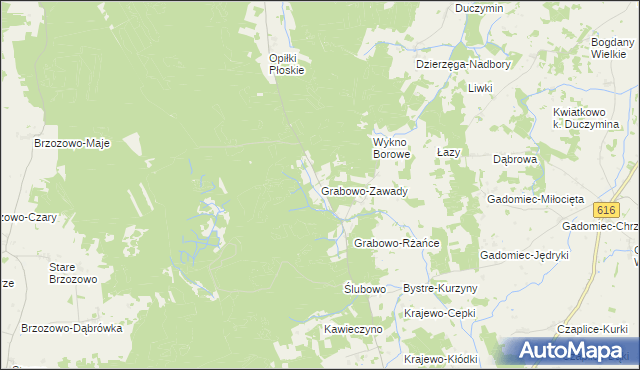 mapa Grabowo-Zawady, Grabowo-Zawady na mapie Targeo
