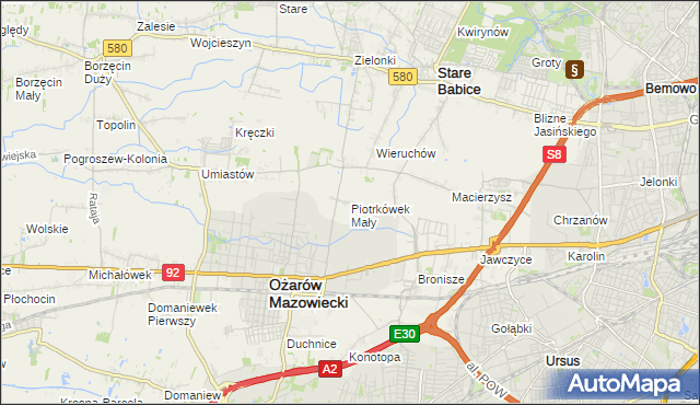 mapa Piotrkówek Mały, Piotrkówek Mały na mapie Targeo