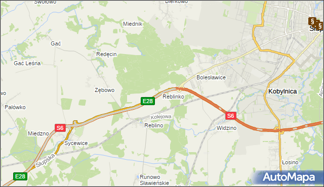 mapa Reblinko, Reblinko na mapie Targeo