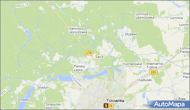 mapa Sarcz, Sarcz na mapie Targeo