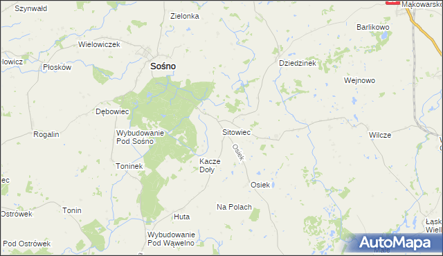 mapa Sitowiec, Sitowiec na mapie Targeo