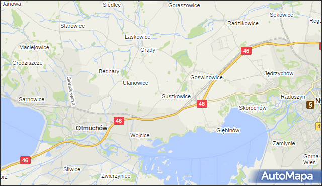 mapa Suszkowice, Suszkowice na mapie Targeo