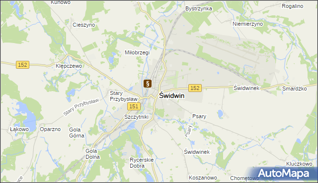 mapa Świdwin, Świdwin na mapie Targeo