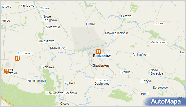 mapa Bodzanów powiat płocki, Bodzanów powiat płocki na mapie Targeo