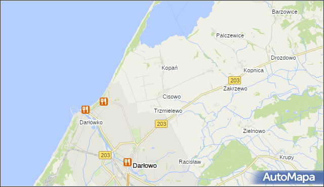 mapa Cisowo, Cisowo na mapie Targeo