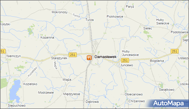 mapa Damasławek, Damasławek na mapie Targeo