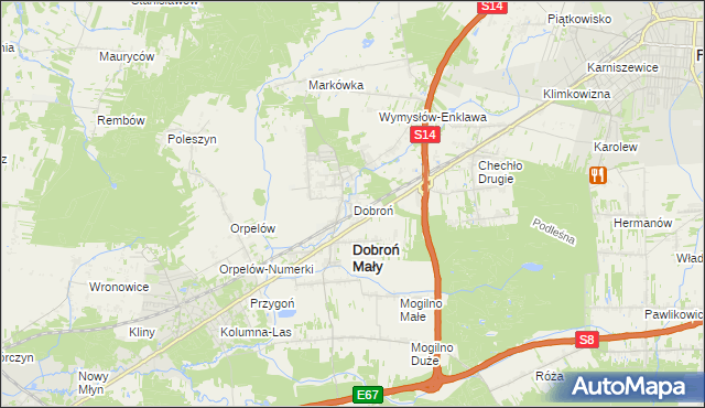 mapa Dobroń, Dobroń na mapie Targeo