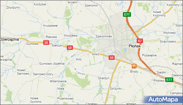 mapa Ilinko, Ilinko na mapie Targeo
