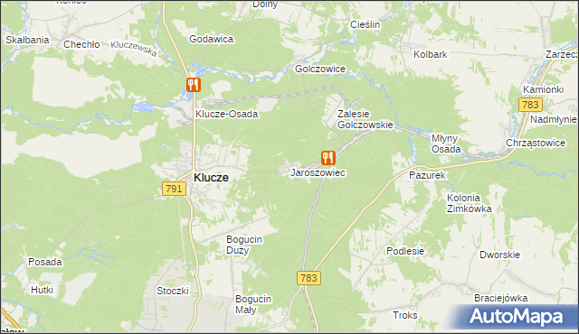 mapa Jaroszowiec, Jaroszowiec na mapie Targeo
