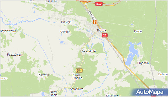 mapa Kobylarnia gmina Nowa Wieś Wielka, Kobylarnia gmina Nowa Wieś Wielka na mapie Targeo