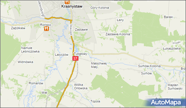 mapa Małochwiej Duży, Małochwiej Duży na mapie Targeo
