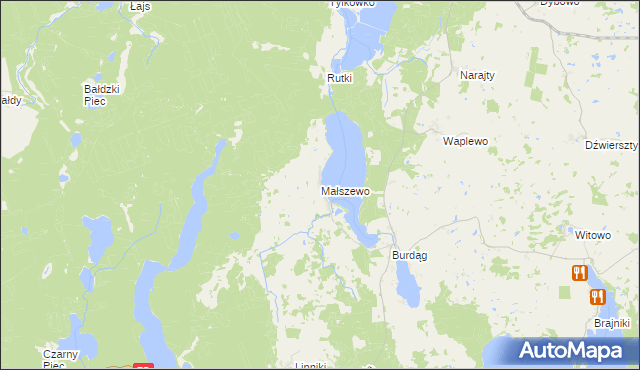 mapa Małszewo, Małszewo na mapie Targeo