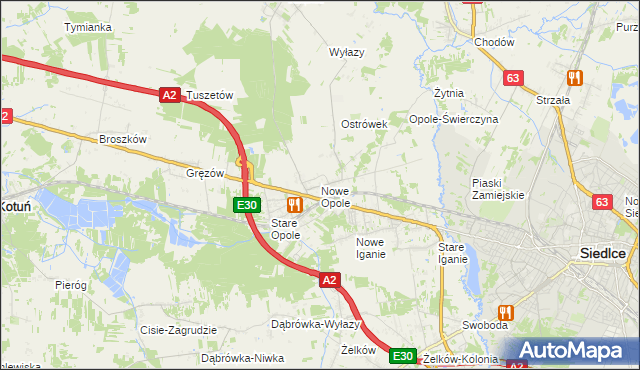 mapa Nowe Opole, Nowe Opole na mapie Targeo