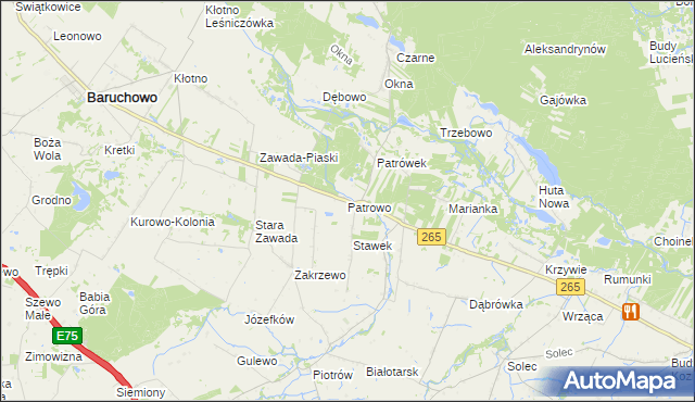 mapa Patrowo, Patrowo na mapie Targeo