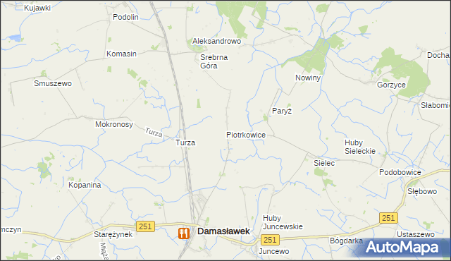 mapa Piotrkowice gmina Damasławek, Piotrkowice gmina Damasławek na mapie Targeo