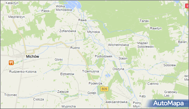 mapa Podlodówek, Podlodówek na mapie Targeo