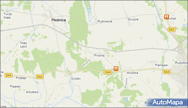 mapa Prioma, Prioma na mapie Targeo