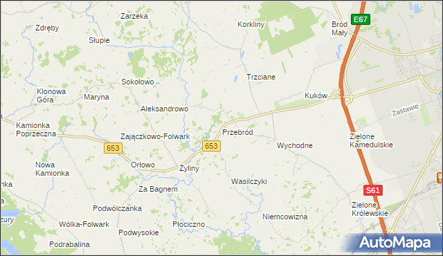 mapa Przebród, Przebród na mapie Targeo