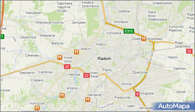 mapa Radomia, Radom na mapie Targeo