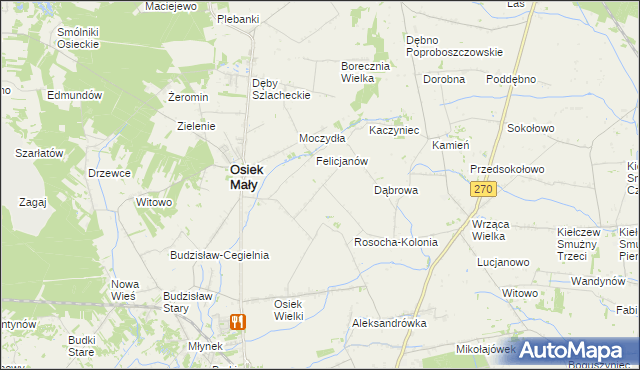 mapa Rosocha gmina Osiek Mały, Rosocha gmina Osiek Mały na mapie Targeo