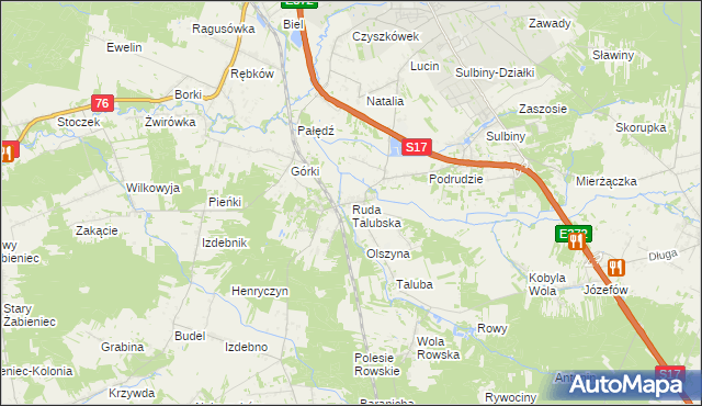 mapa Ruda Talubska, Ruda Talubska na mapie Targeo