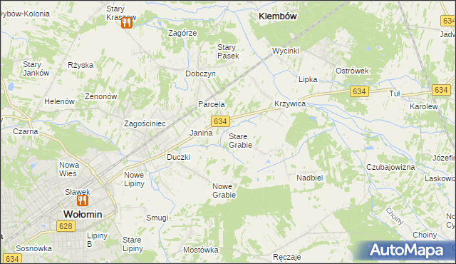 mapa Stare Grabie, Stare Grabie na mapie Targeo