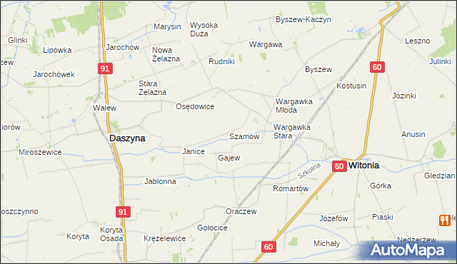 mapa Szamów, Szamów na mapie Targeo