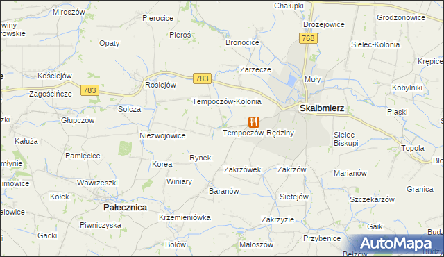 mapa Tempoczów-Rędziny, Tempoczów-Rędziny na mapie Targeo