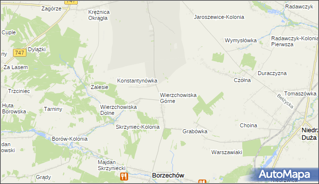 mapa Wierzchowiska Górne, Wierzchowiska Górne na mapie Targeo