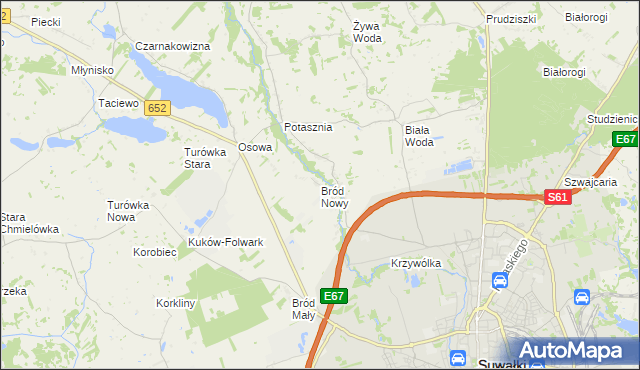 mapa Bród Nowy, Bród Nowy na mapie Targeo