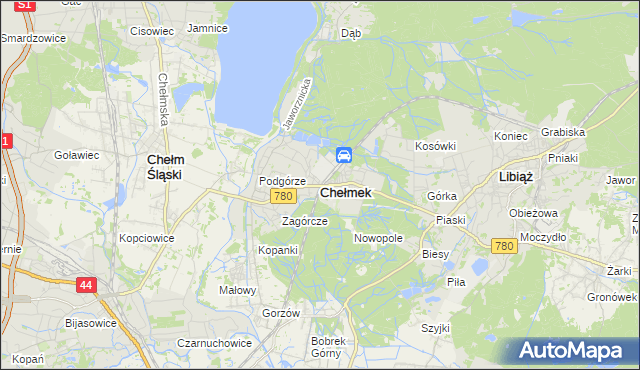 mapa Chełmek powiat oświęcimski, Chełmek powiat oświęcimski na mapie Targeo