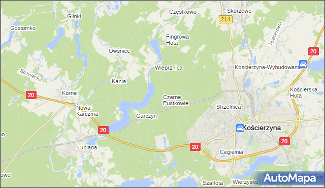 mapa Czarne Pustkowie, Czarne Pustkowie na mapie Targeo
