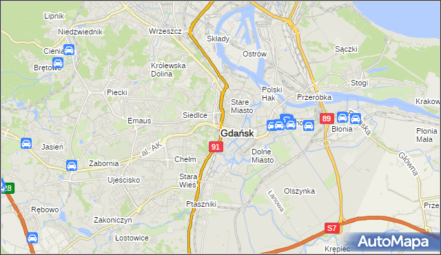 mapa Gdańska, Gdańsk na mapie Targeo