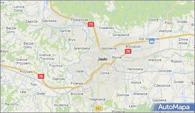 mapa Jasła, Jasło na mapie Targeo
