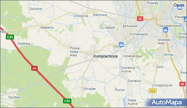 mapa Komprachcice, Komprachcice na mapie Targeo