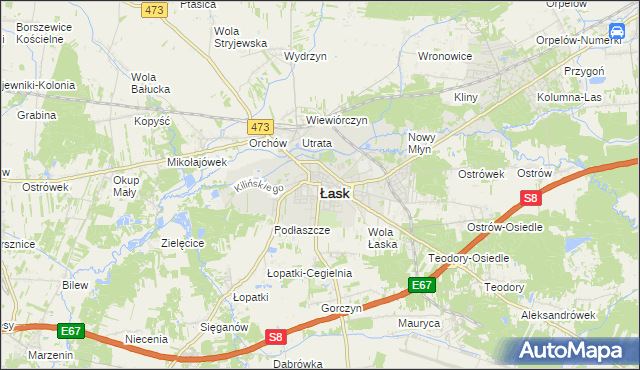mapa Łask, Łask na mapie Targeo
