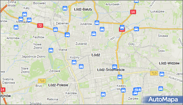 mapa Łodzi, Łódź na mapie Targeo