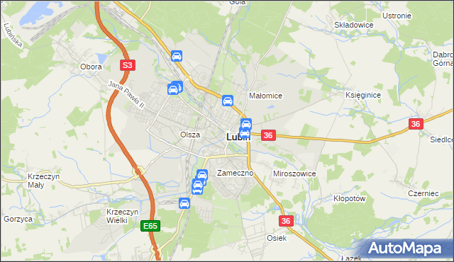 mapa Lubin, Lubin na mapie Targeo