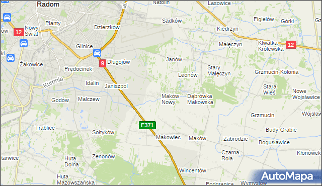 mapa Maków Nowy, Maków Nowy na mapie Targeo