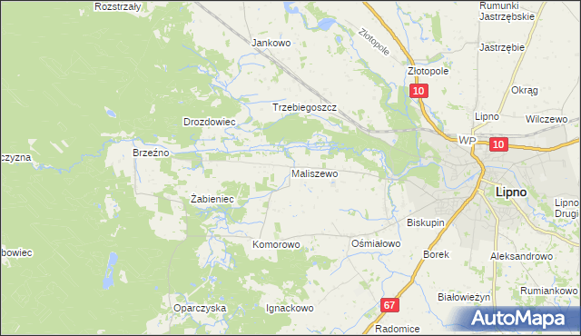 mapa Maliszewo, Maliszewo na mapie Targeo